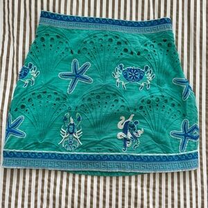 Headed Detailing Sealife Embroidered Mini Skirt